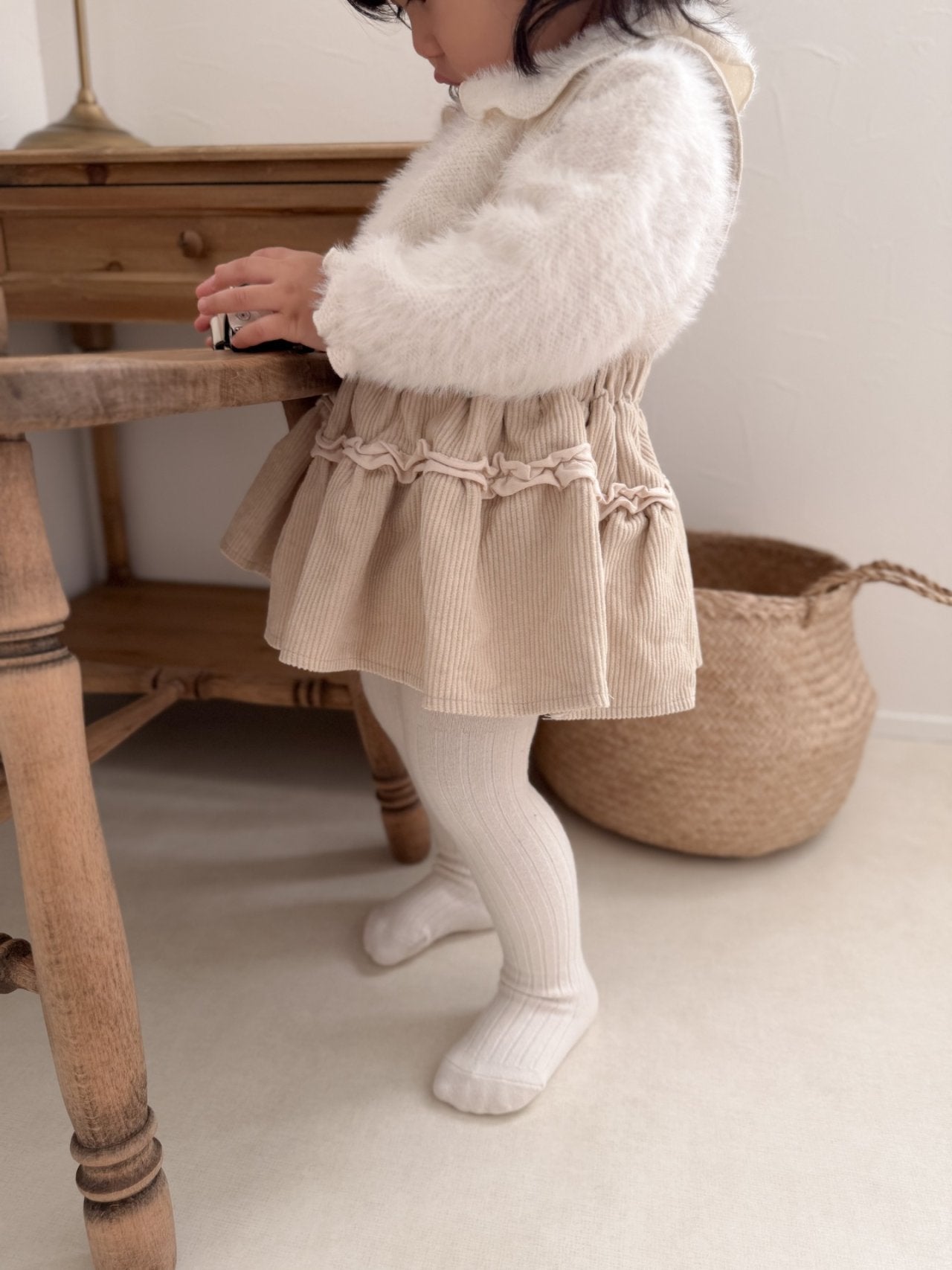 mimi market corduroy frill skirt (70-85cm)