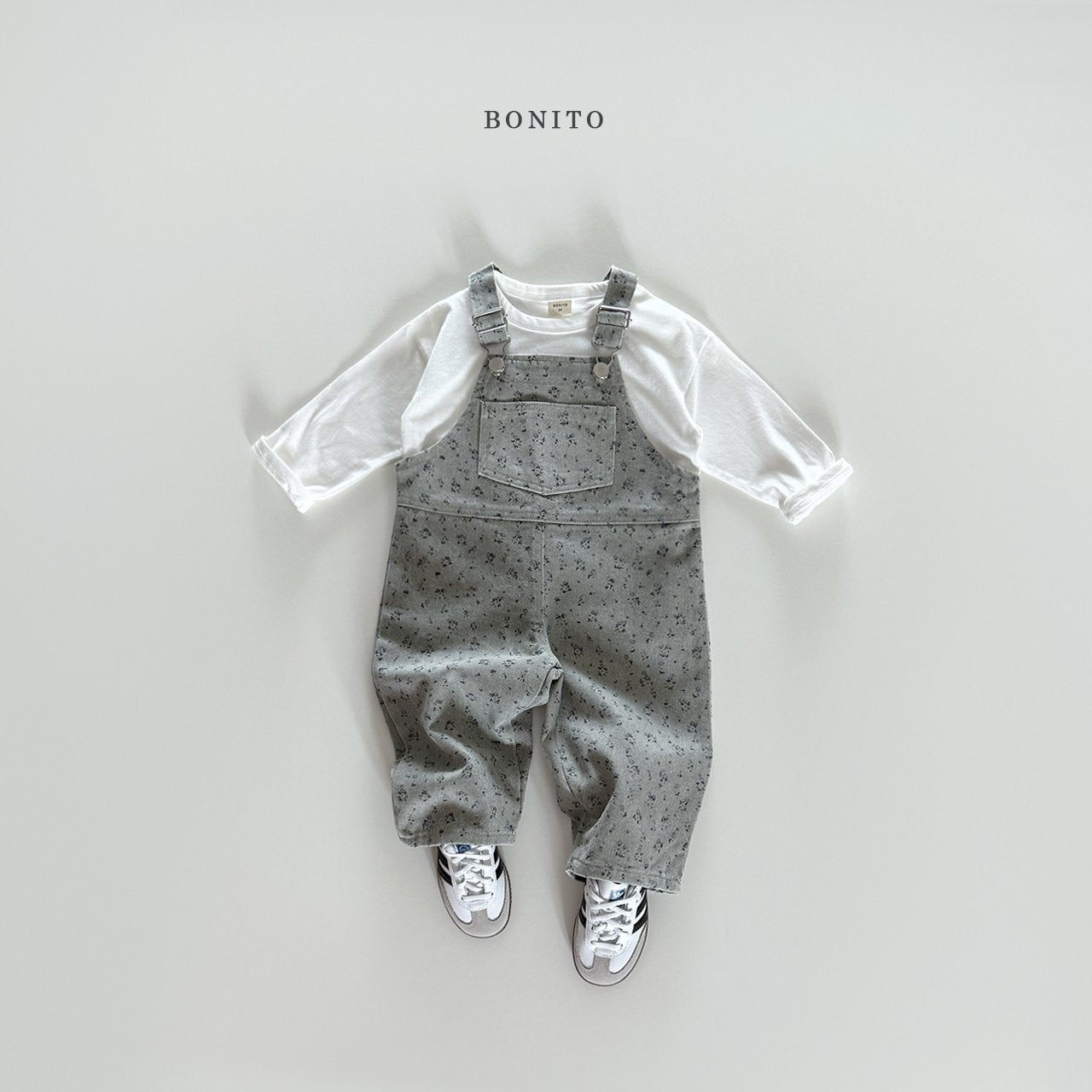 bonito denim flower suspender pants (~80-125cm)