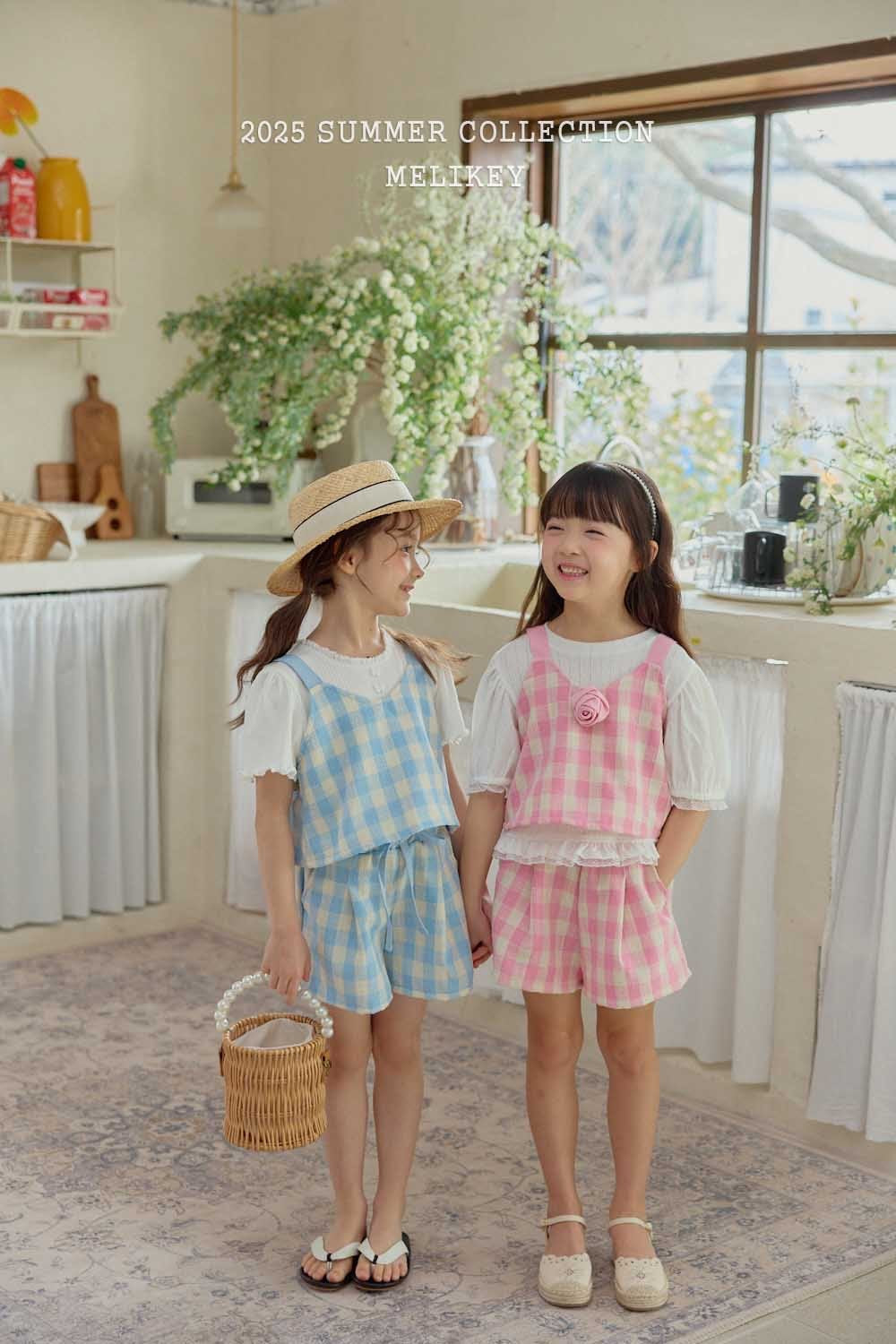 melikey bread and check shorts (80-140cm)