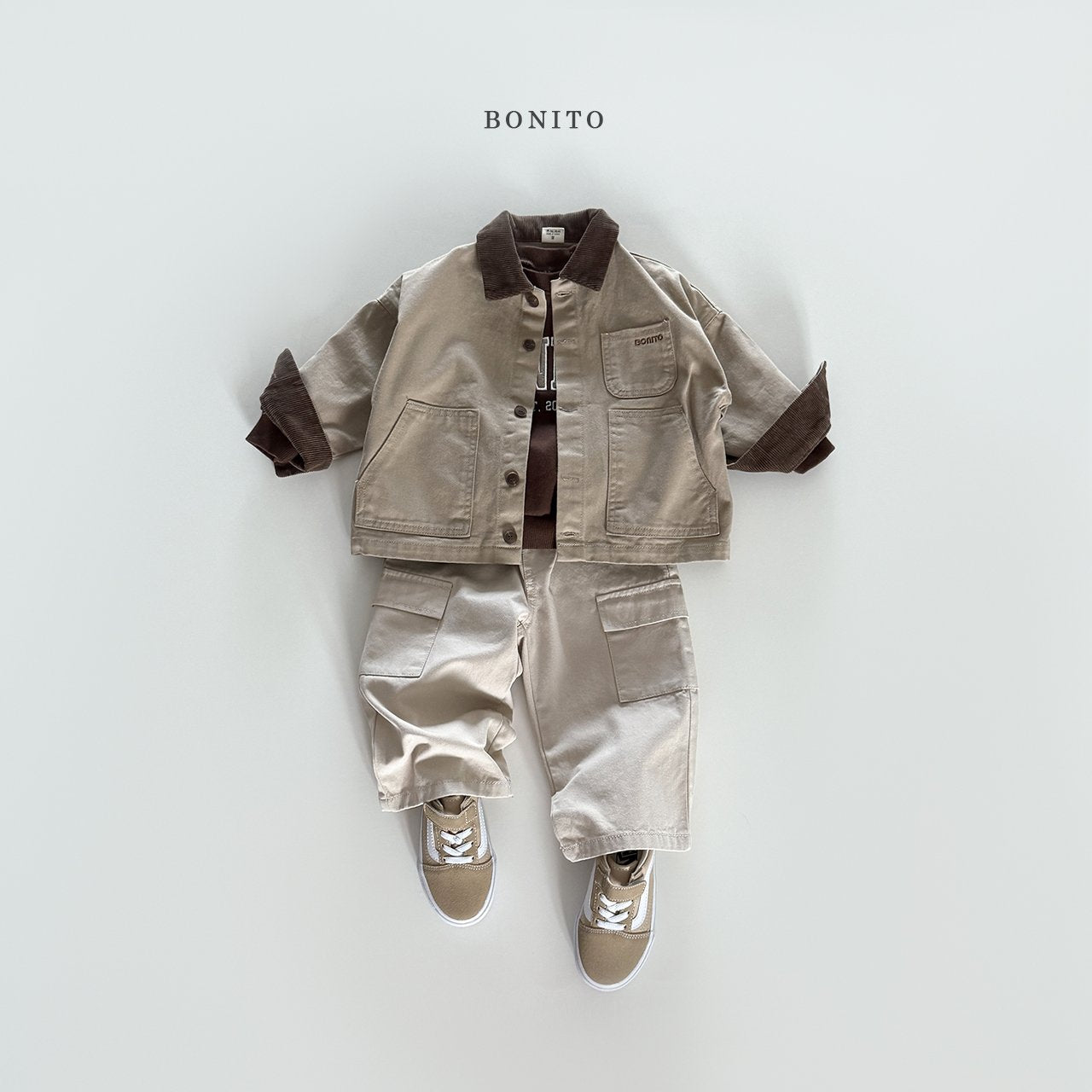 bonito straight cargo pants (~80-140cm)