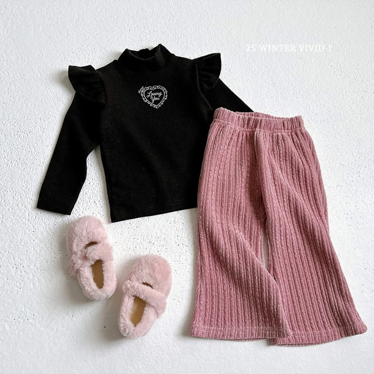 Vivid 針織麻花花紋喇叭筒 (75-135cm)