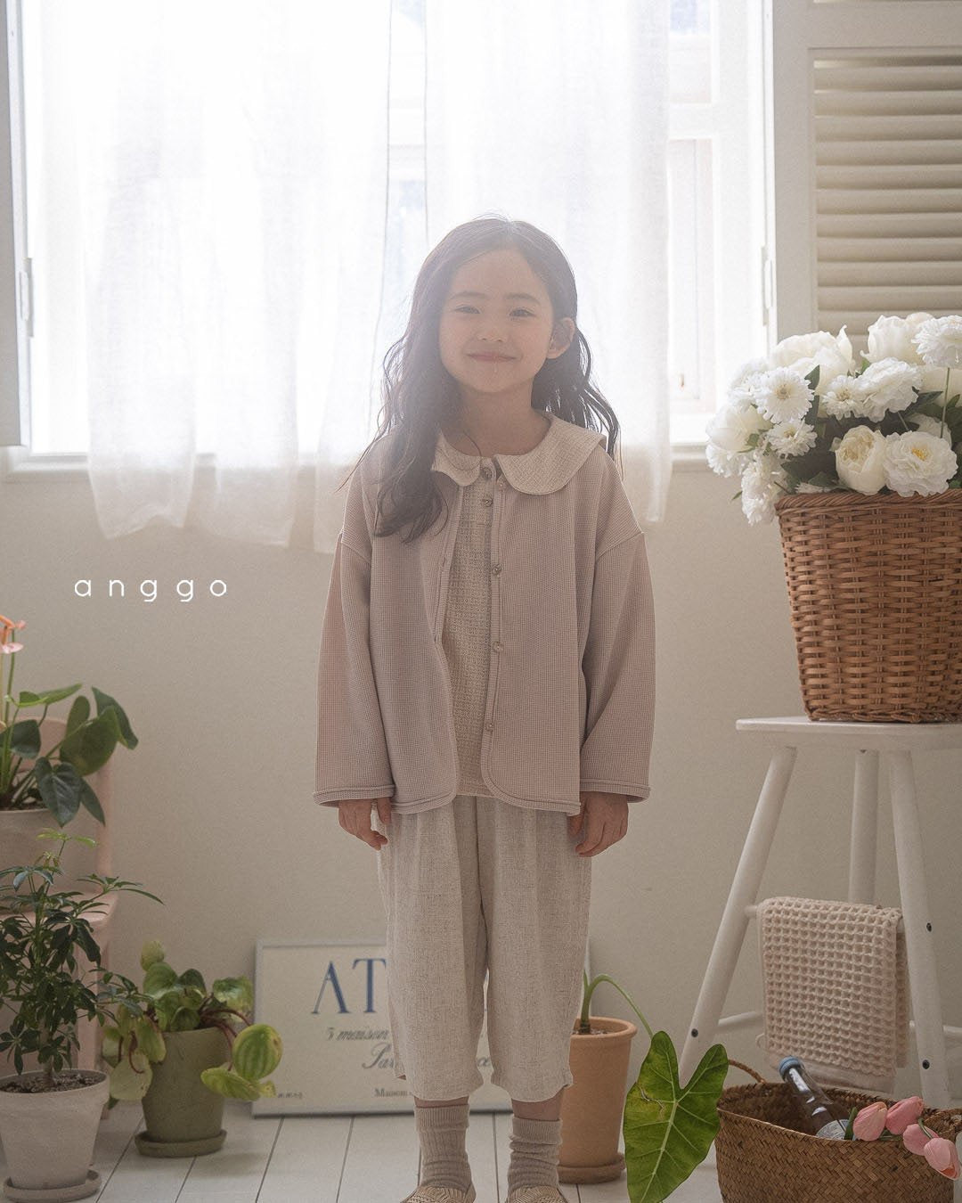 anggo wafer collar t-shirt (80-120cm)