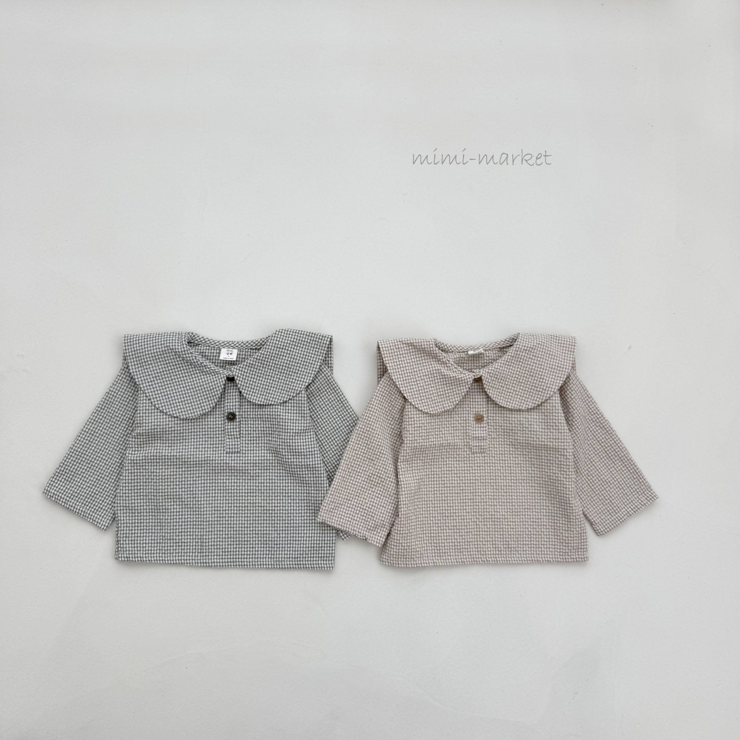 mimi market check sailor blouse (bebe70-85cm)