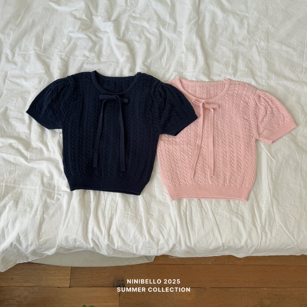Ninibello 編織蝴蝶結上衣 (80-125cm)