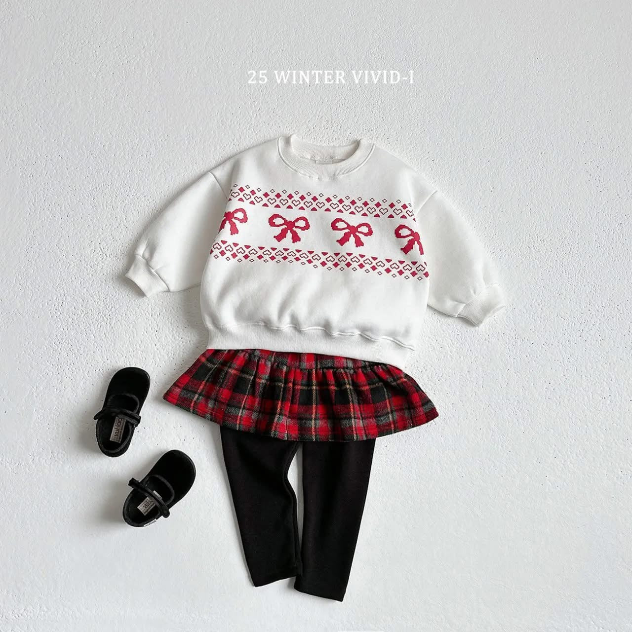 Vivid 經典紅格紋裙褲 (75-135cm)