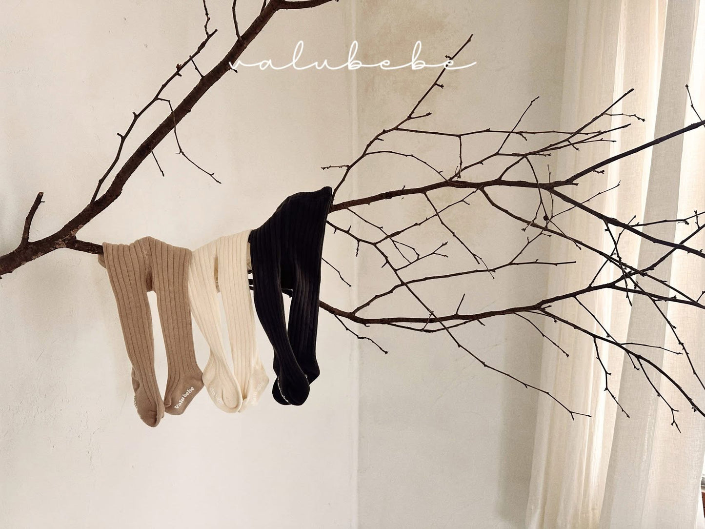 Valubebe 三色坑條襪褲 (75-85cm)