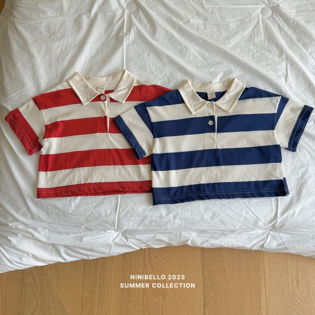 Ninibello 粗條紋polo領上衣 (80-130cm)