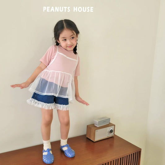 Peanuts 木耳素色坑條上衣 (85-140cm)