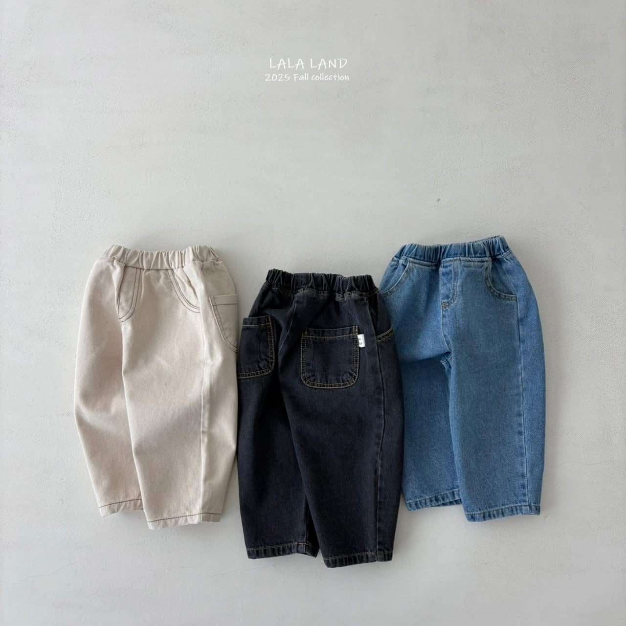 Lalaland 經典素色牛仔長褲 (75-120cm)