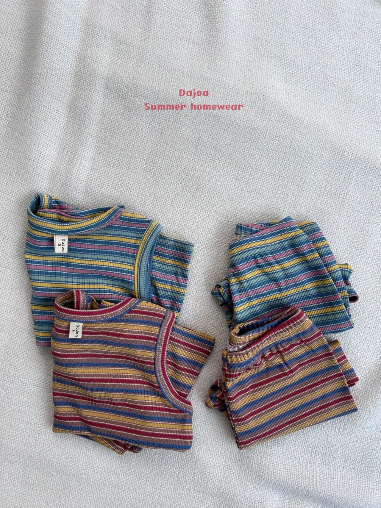 Dajoa 無袖彩色條紋套裝居家服 (70-115cm)