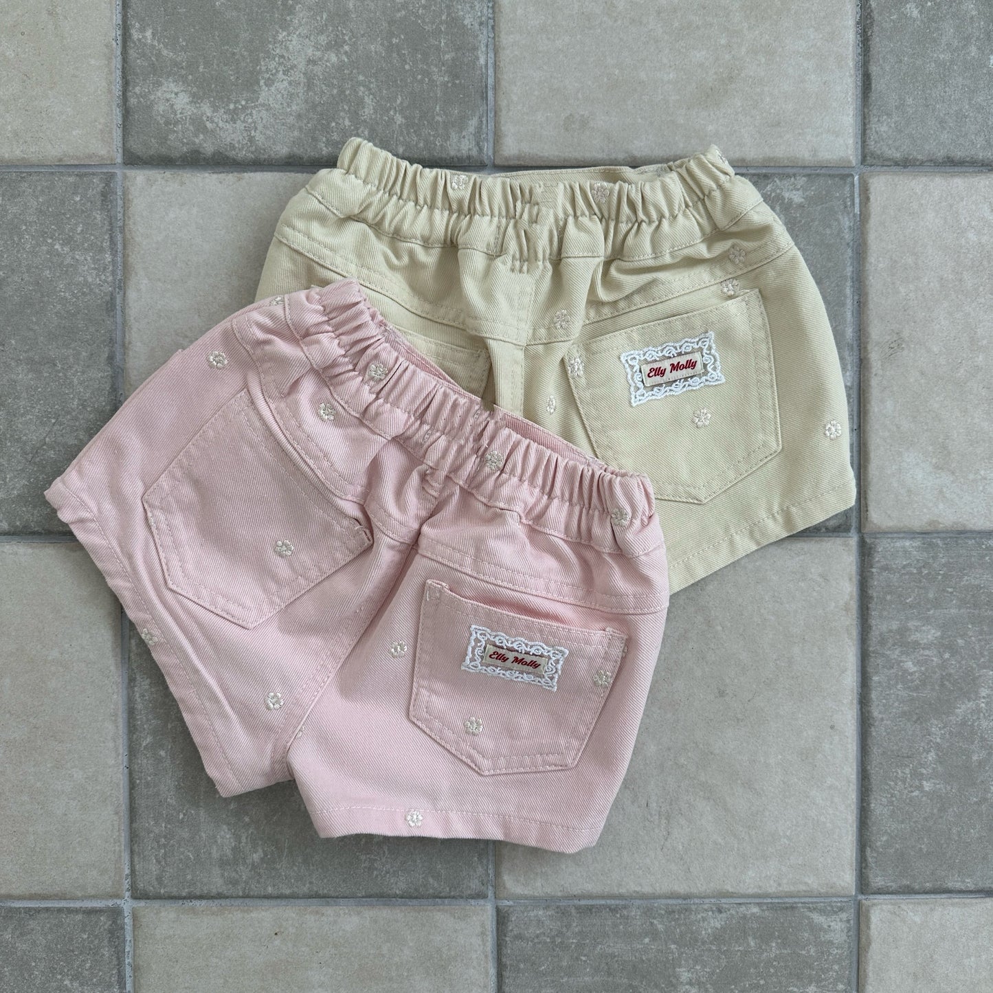 ELLYMOLLY daisy embroidery shorts (90-145cm)