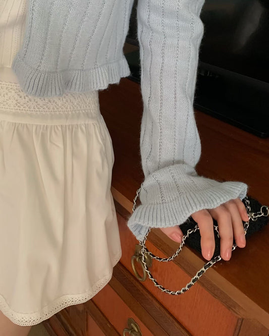 荷葉花邊綁帶蝴蝶結開衫 *共3色