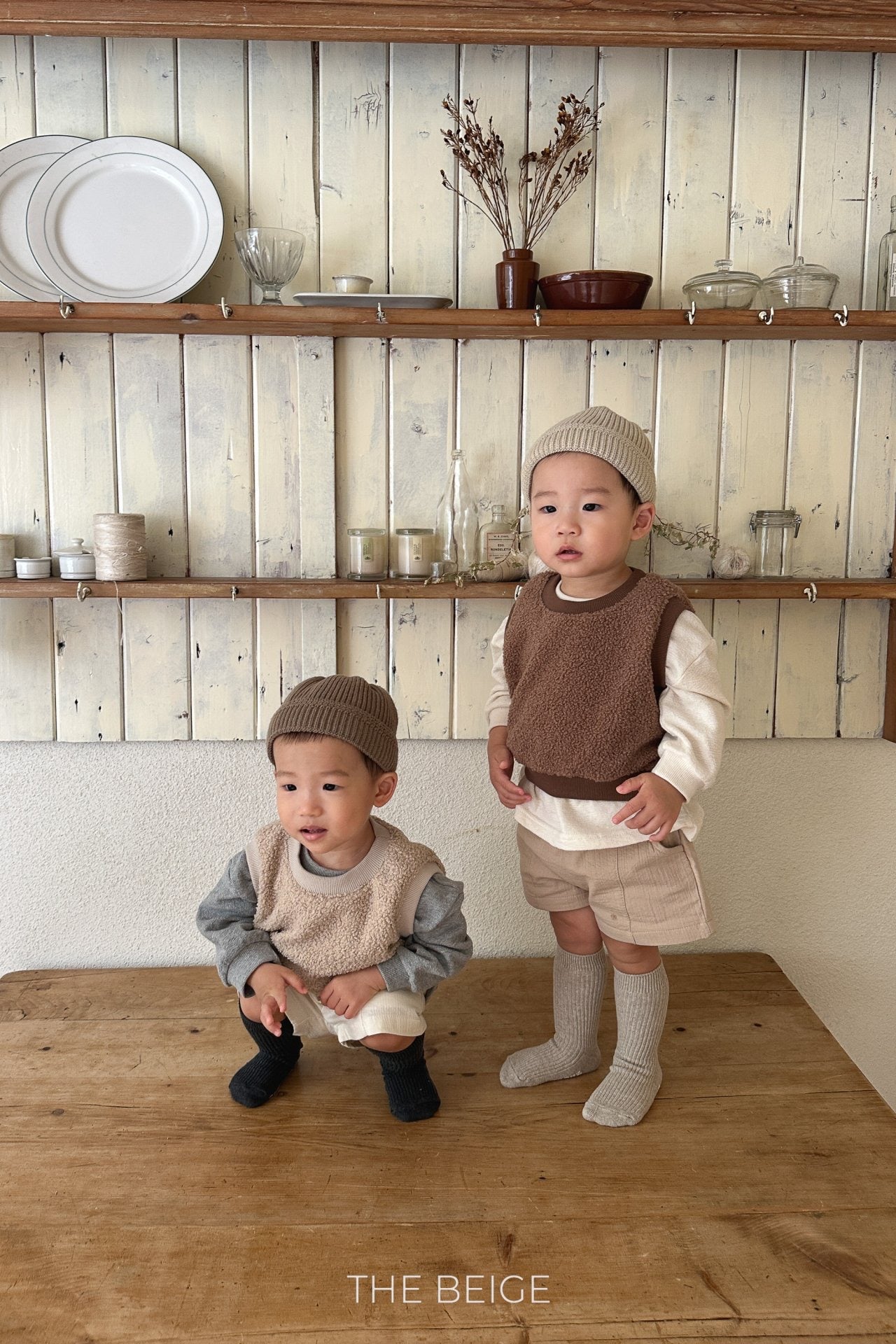 the beige buckle vest (80-120cm)