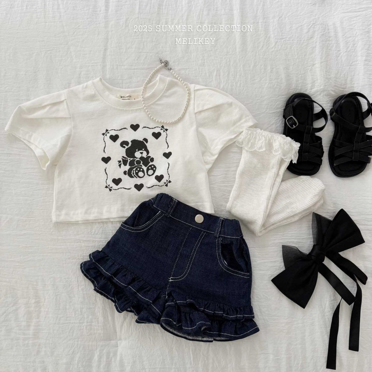 melikey linen frill shorts (80-140cm)