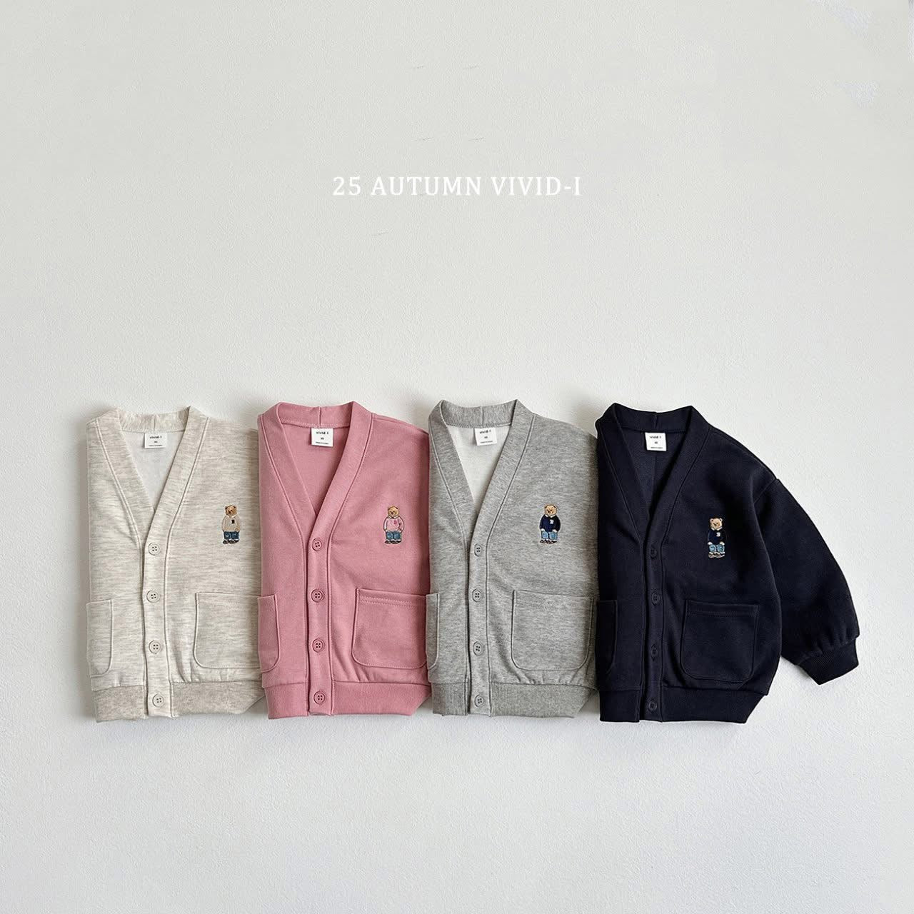 Vividi 經典刺繡熊熊口袋外套 (75-135cm)