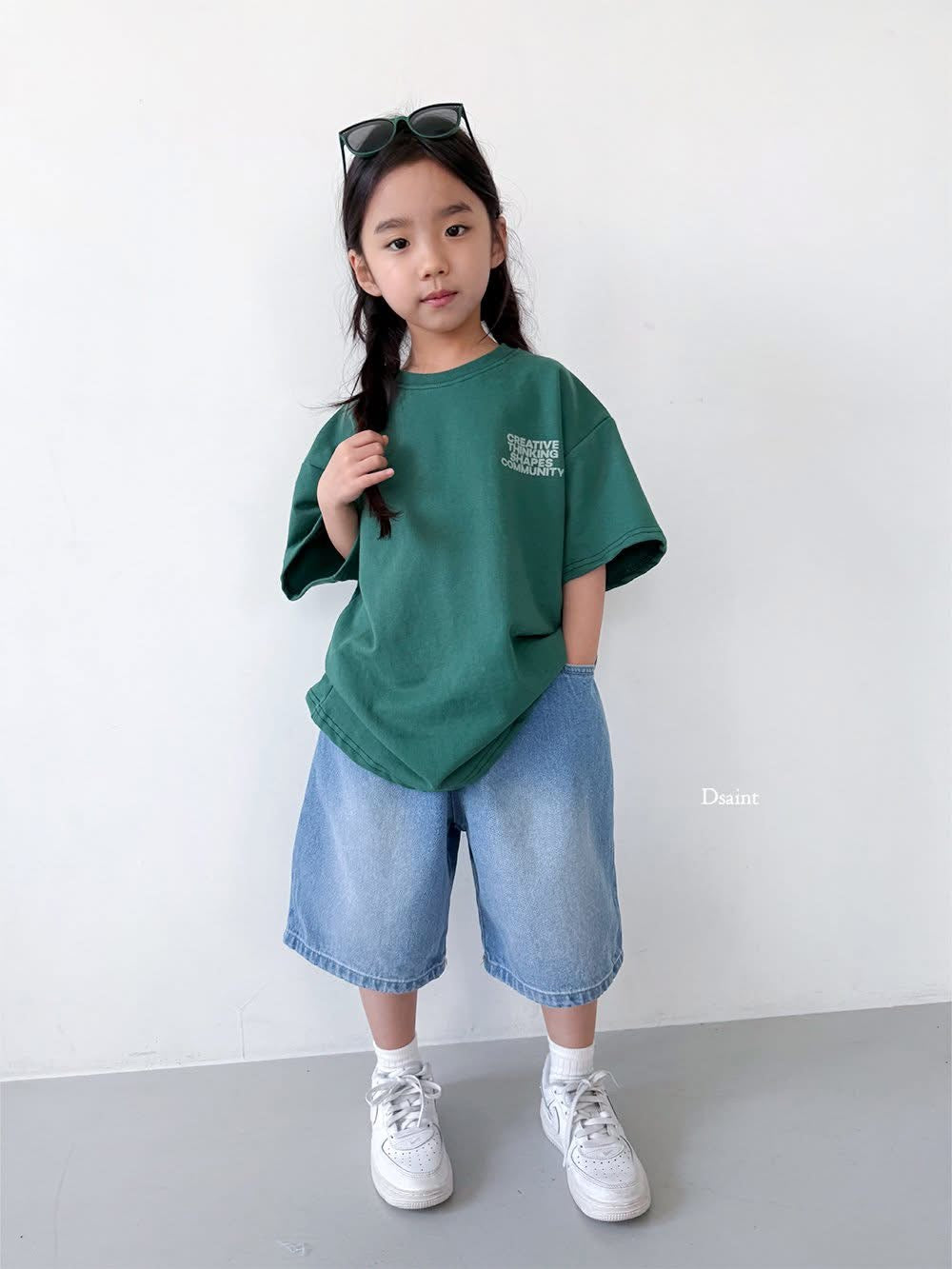 Dsaint 經典牛仔刷色短褲 (80-148cm)
