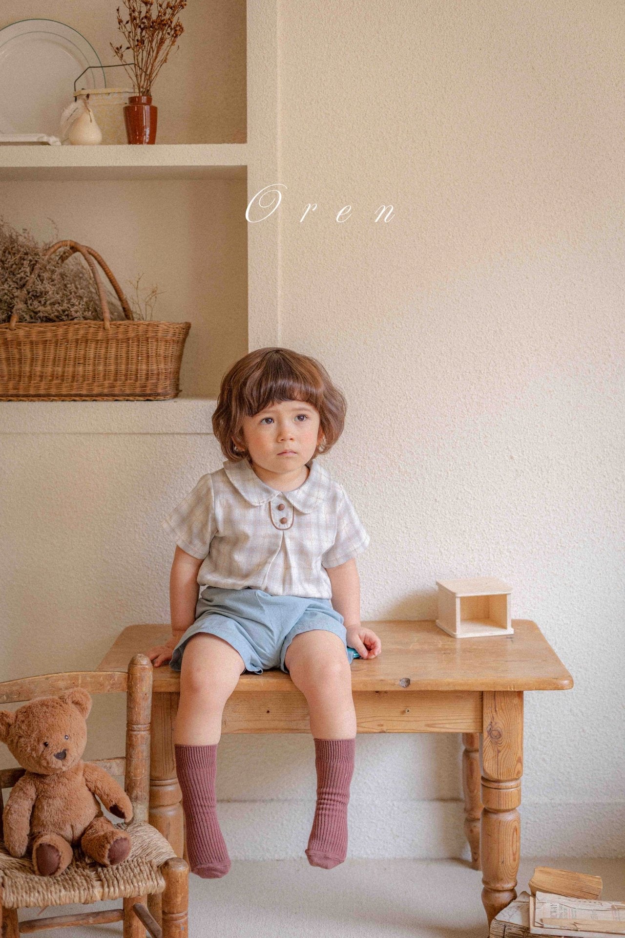 OREN elijah check color matching set up (75-100cm)
