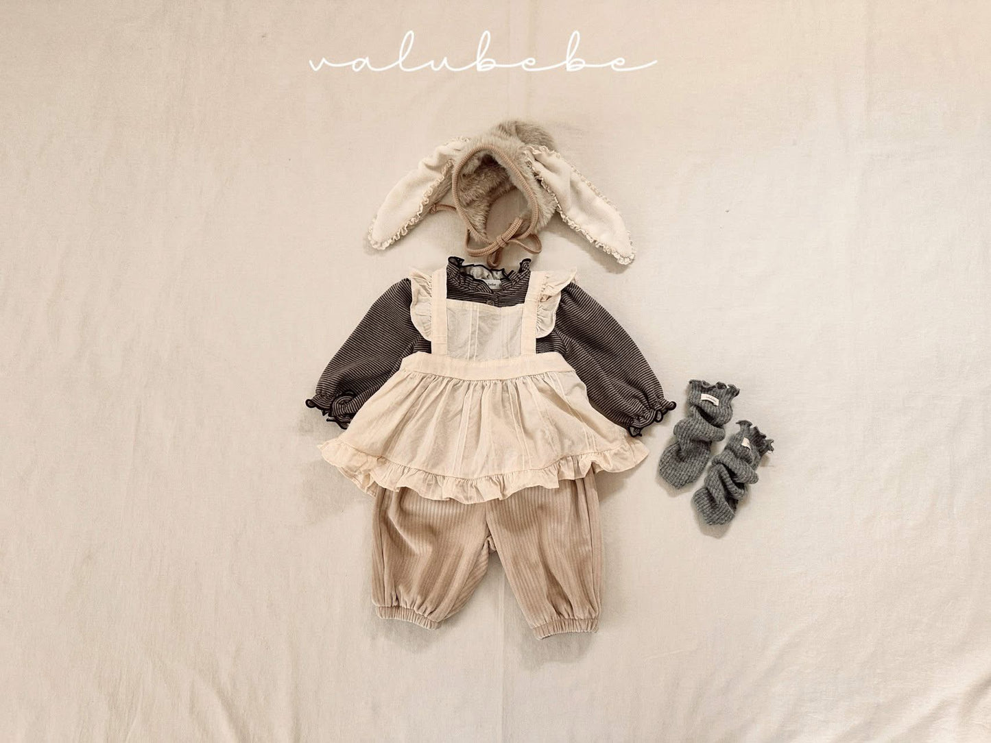 Valubebe 木耳領條紋上衣 (3-18m)