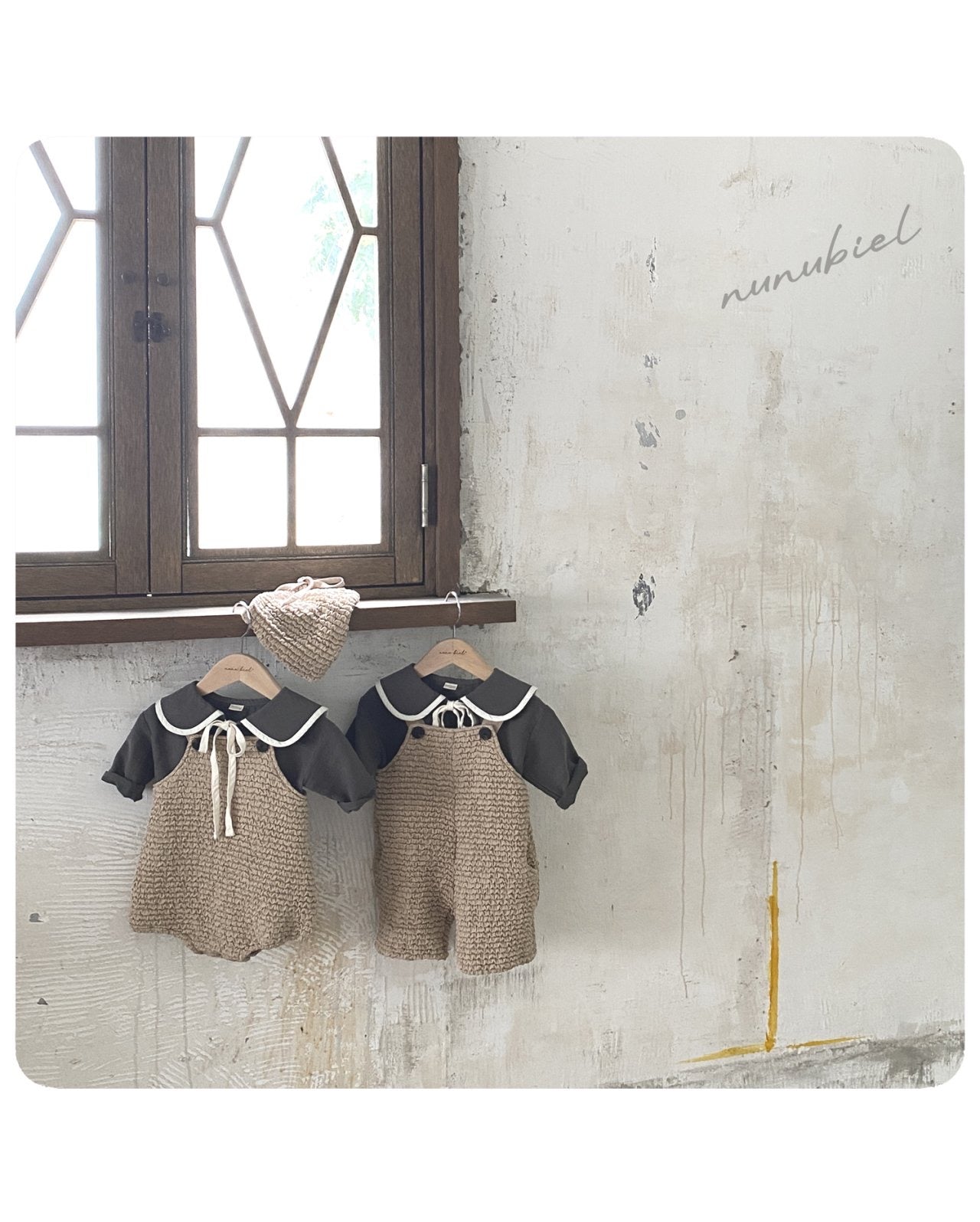 nunubiel blergy romper & bonnet (3-18m)