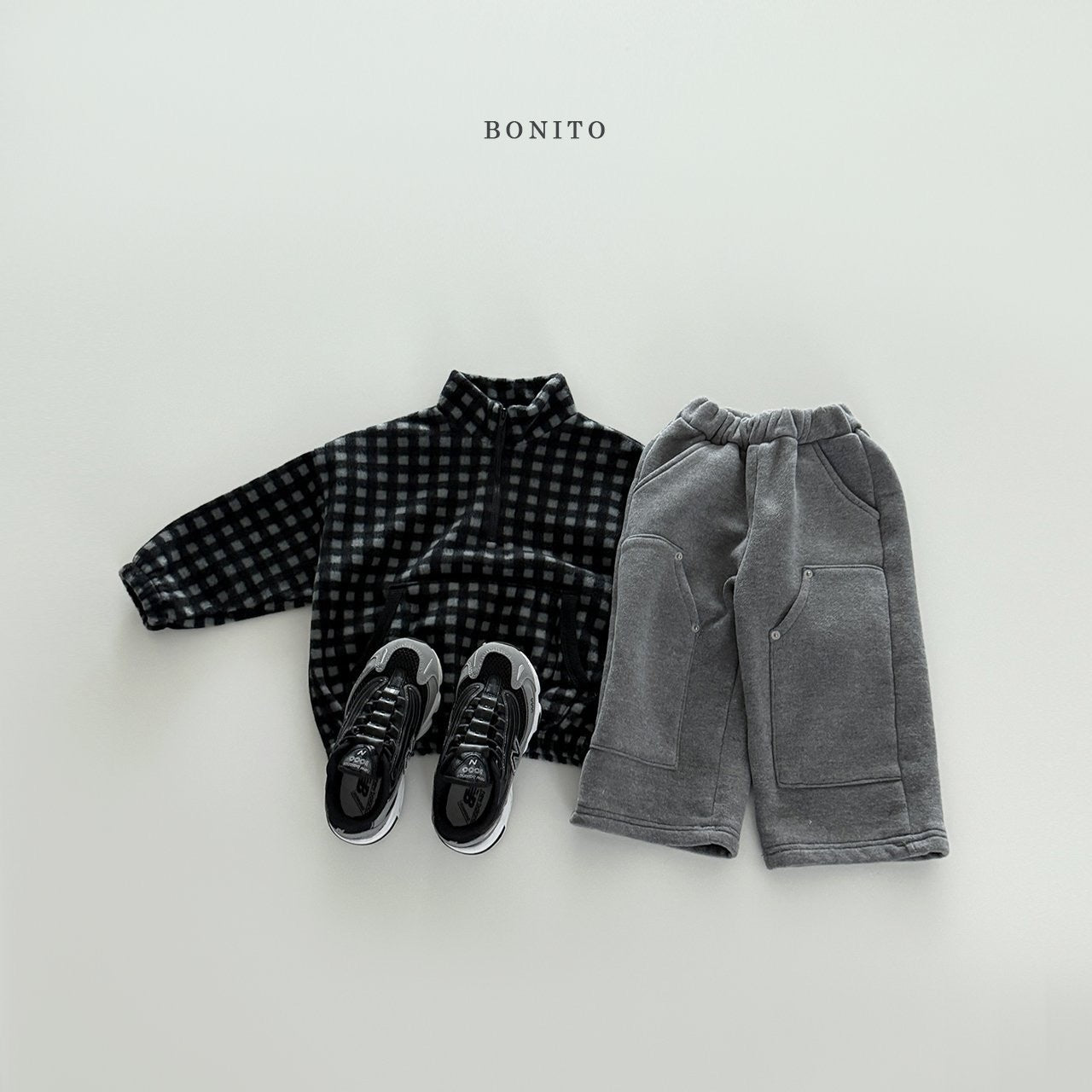 Bonito mini check half-zip (~80-140cm)