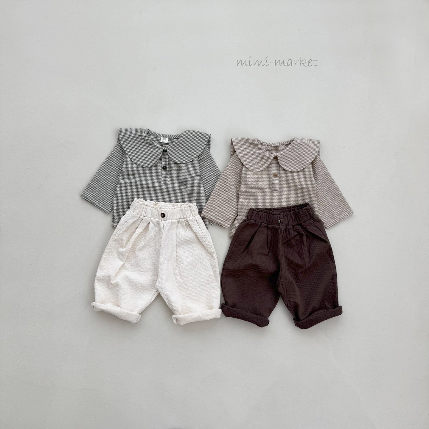 mimi market check sailor blouse (bebe70-85cm)
