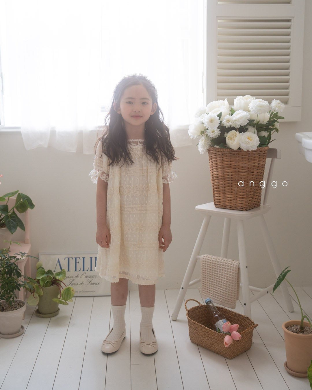 anggo strawberry cream dress (80-120cm)