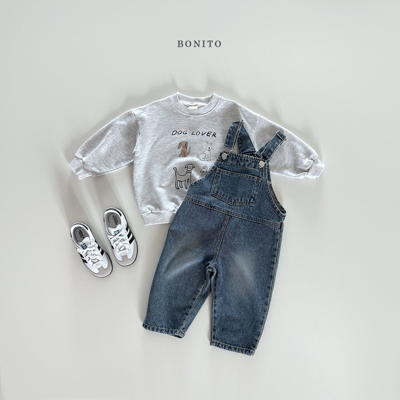 bonito denim flower suspender pants (~80-125cm)