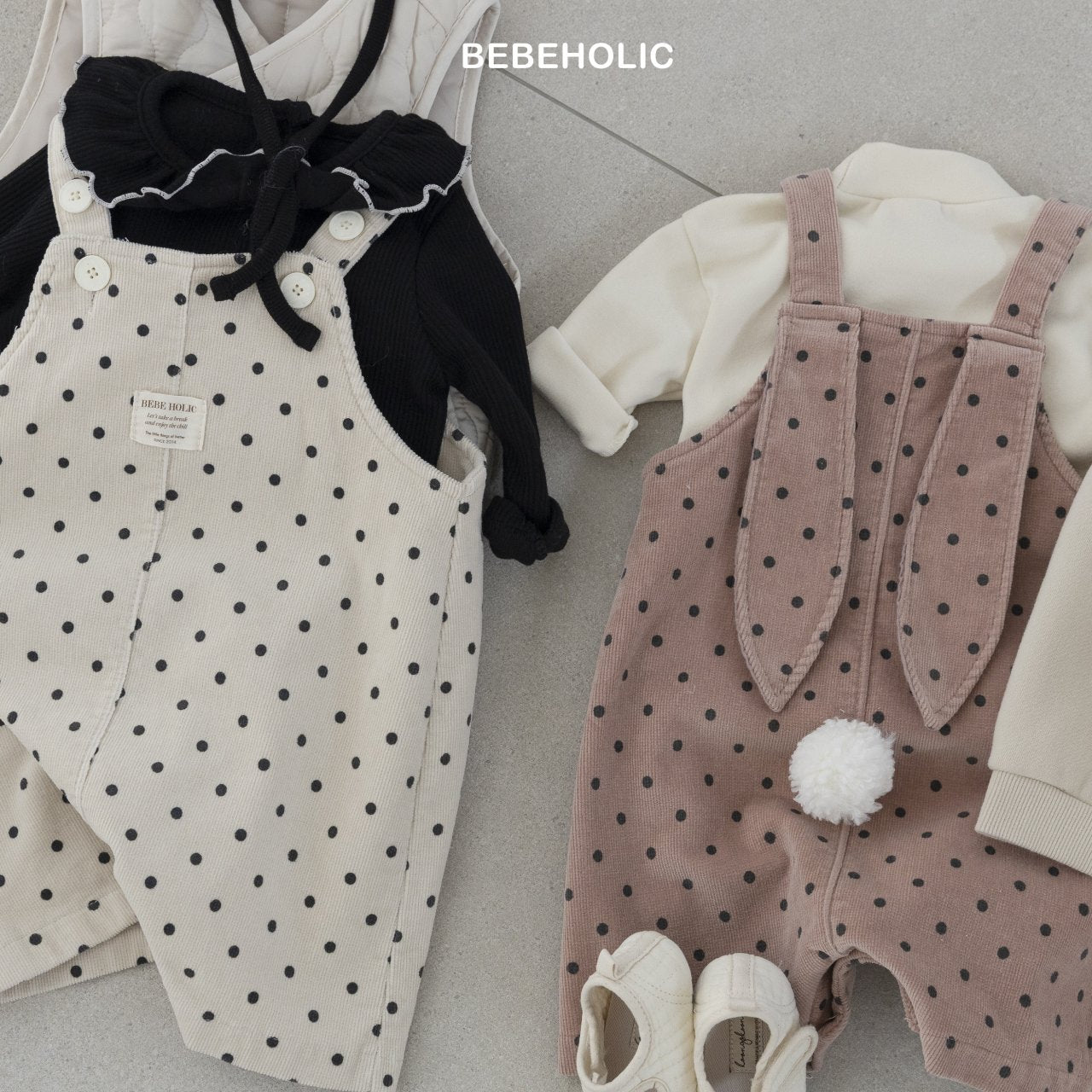 bebeholic rabbit suspender suit (6-18m)