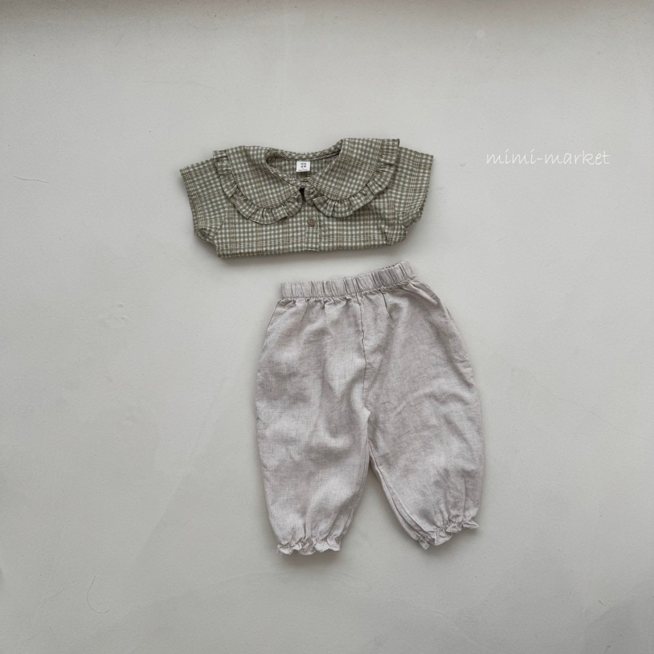 mimi market check frill blouse (70-85cm)