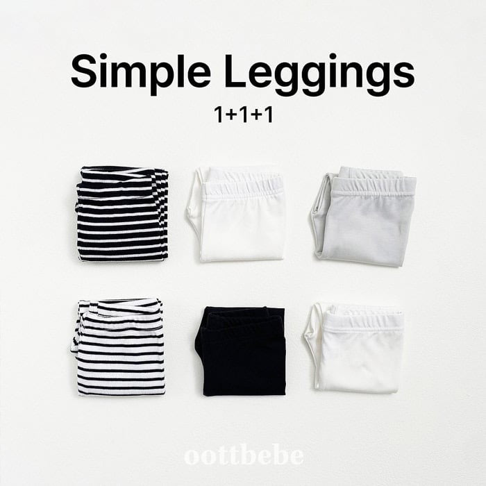 oottbebe simple leggings 3set (75-120cm)