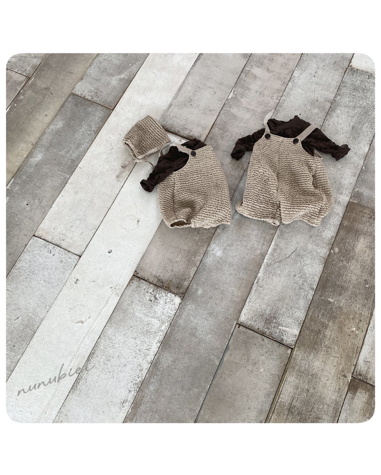 nunubiel blergy romper & bonnet (3-18m)