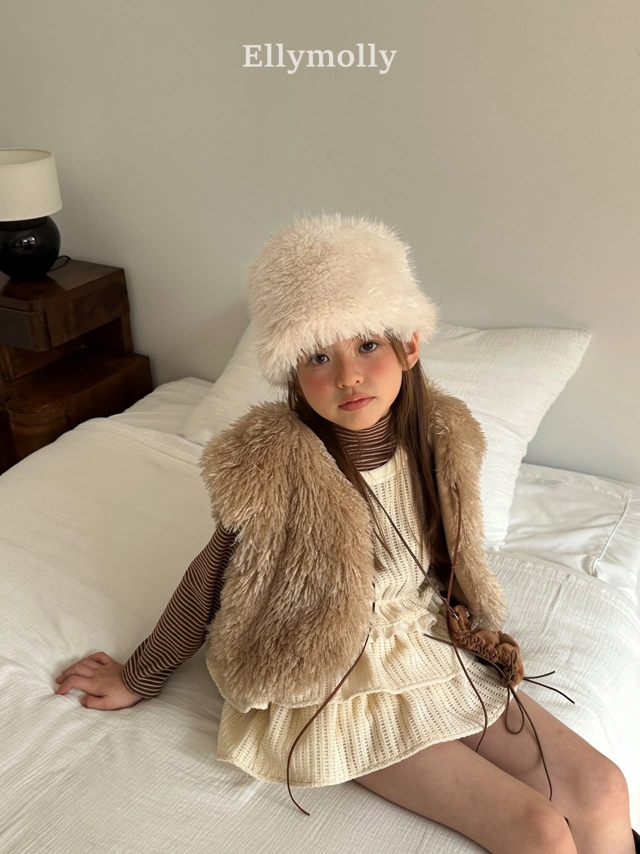 EllyMolly 條紋高領內搭上衣 (90-160cm)