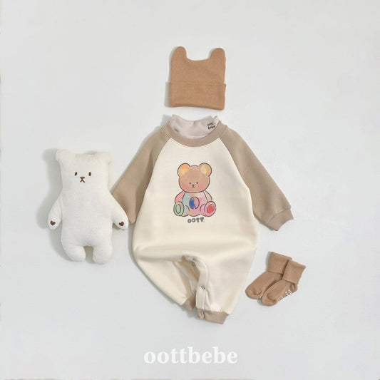 Oottbebe 彩虹熊熊拼色連體衣 (3-12m)
