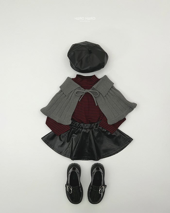 HAROHARO brownie knit cape
