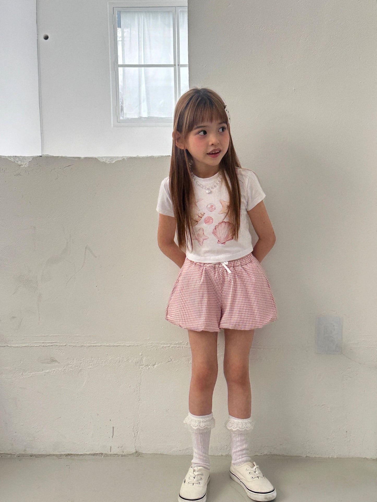 ELLYMOLLY shell crop tee (90-145cm)