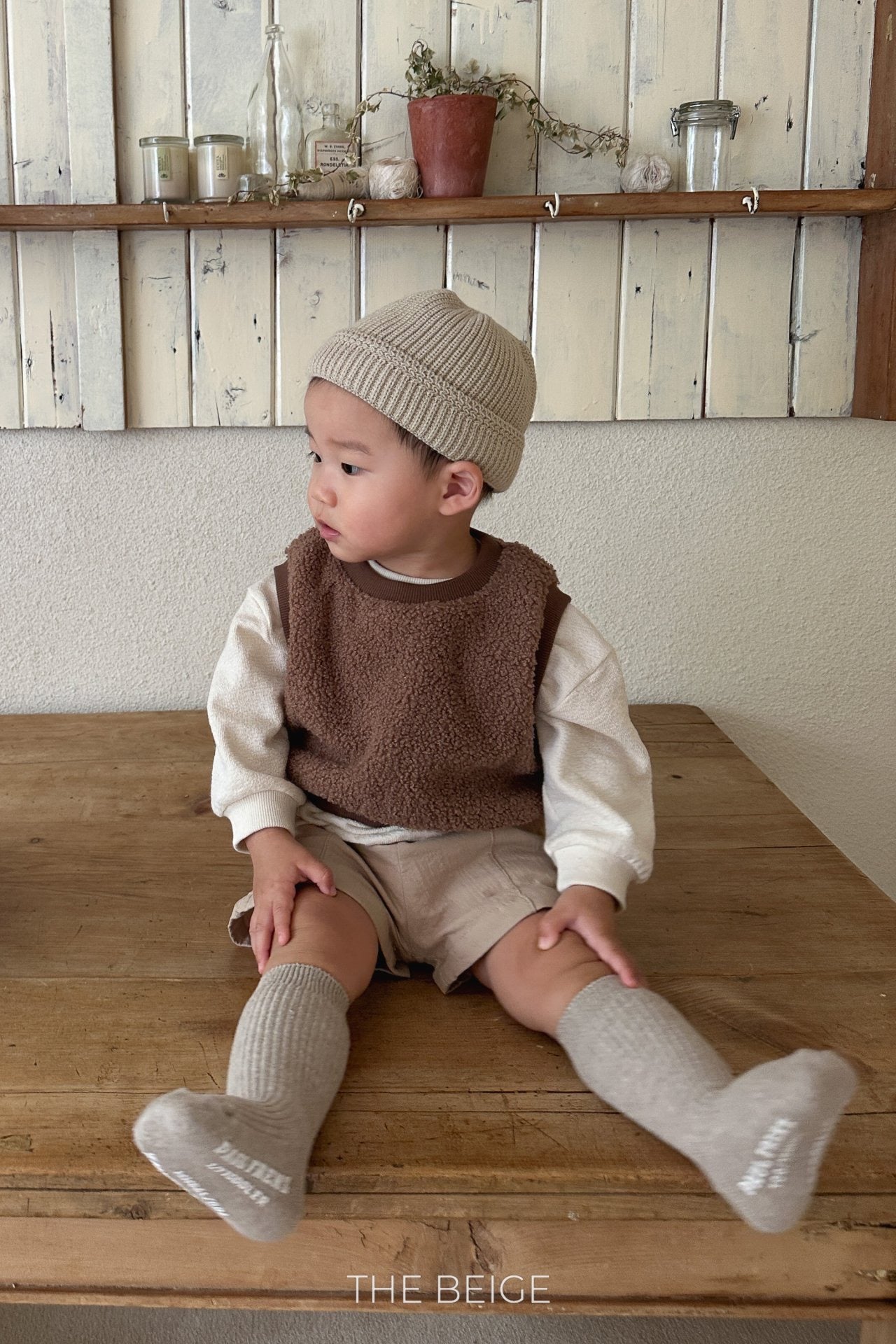 the beige buckle vest (80-120cm)