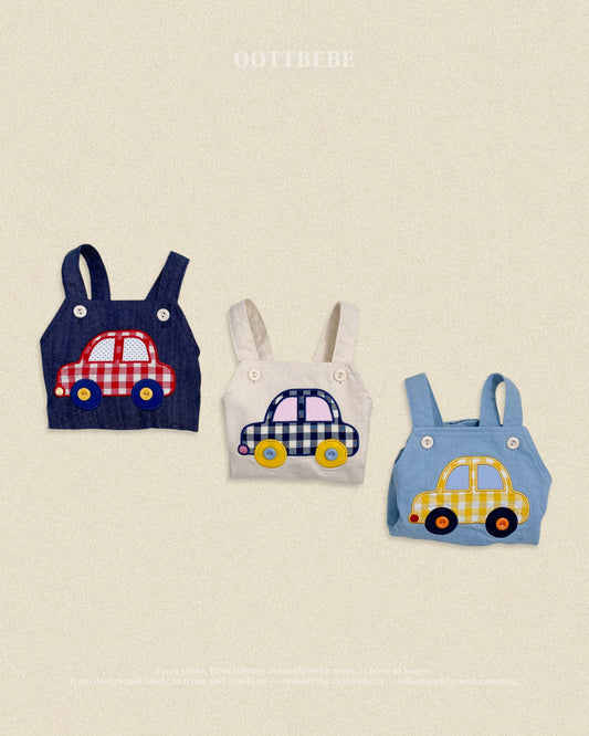 oottbebe denim car rompers (0-12m)