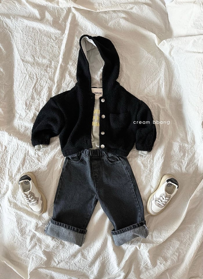 creambbang hood knit cardigan (~85-150cm)