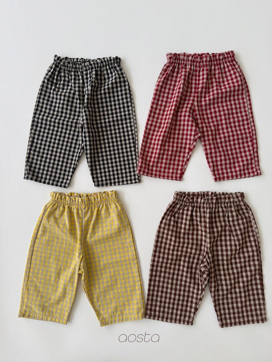Aosta caramel check pants (~70-115cm)