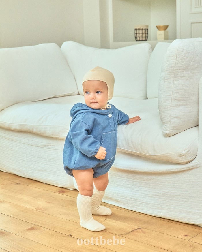 oottbebe stitch hood suit(3-12m)