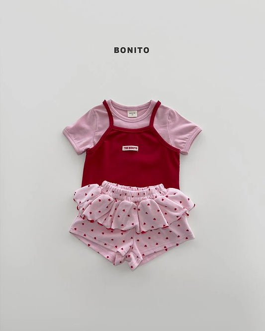 Bonito mini heart frill shorts (~80-140cm)