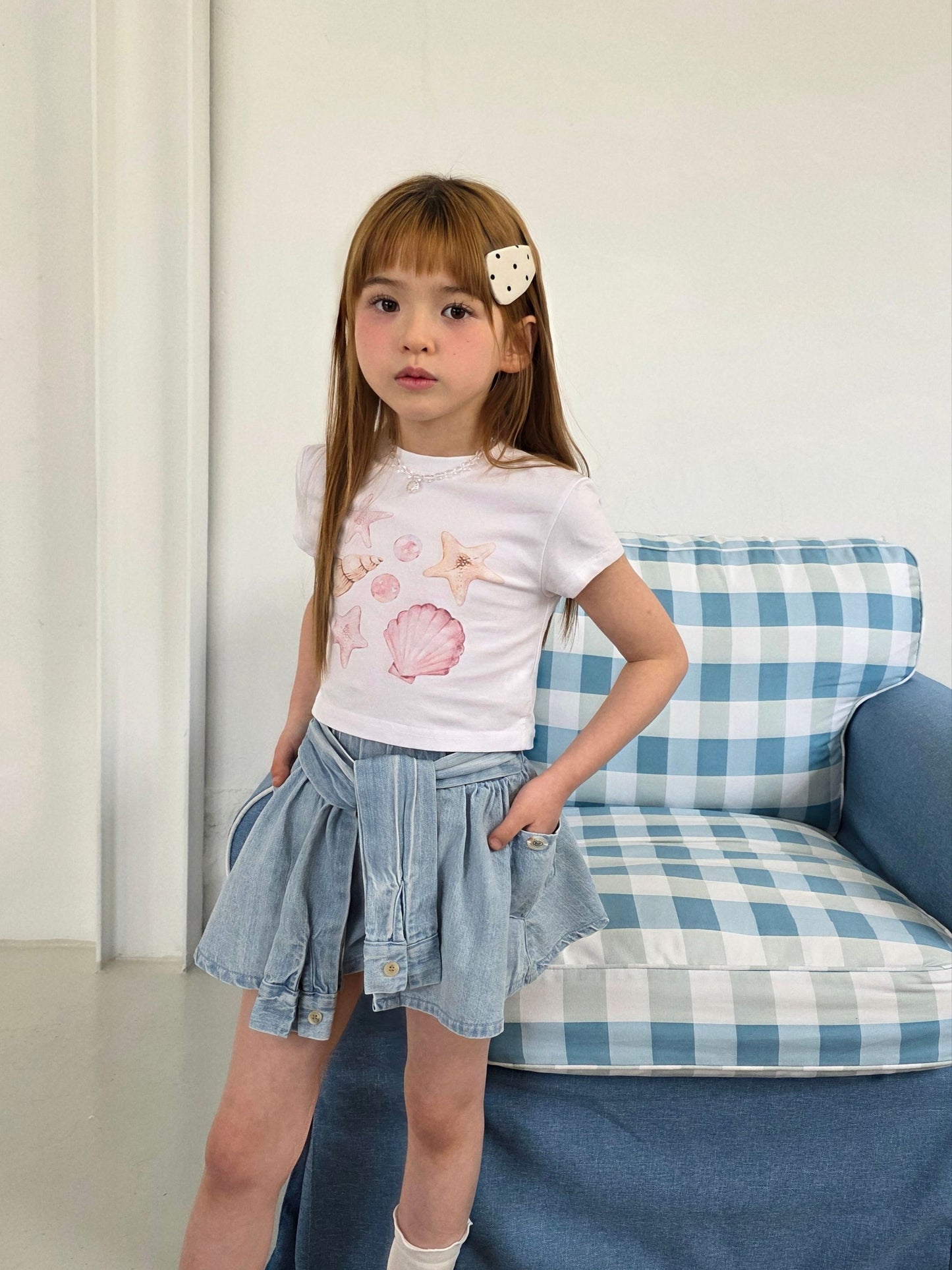 ELLYMOLLY shell crop tee (90-145cm)