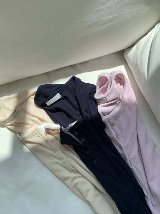 假兩件鈕扣Tee *共3色