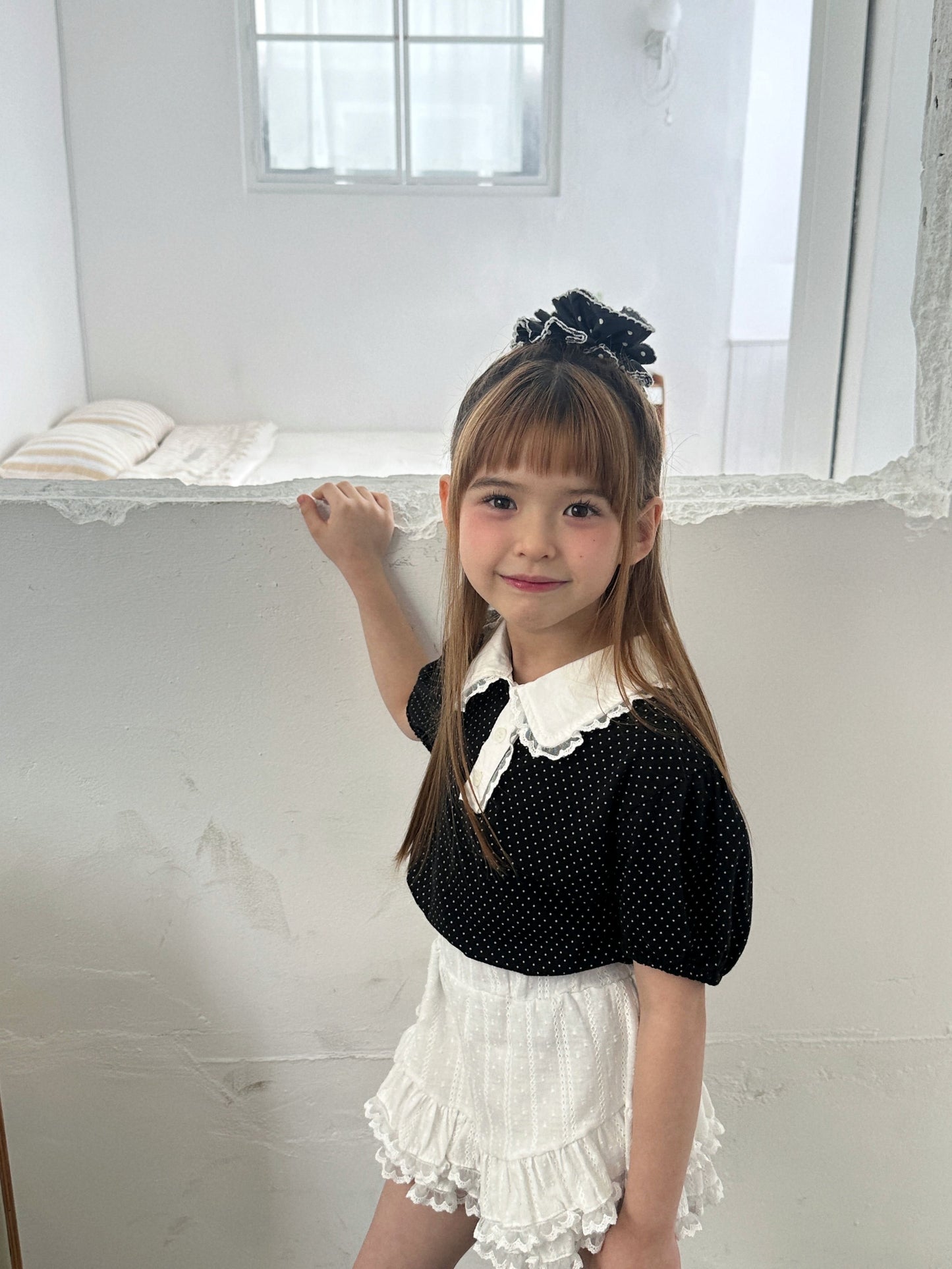 ELLYMOLLY pretty lace collar tee (90-145cm)
