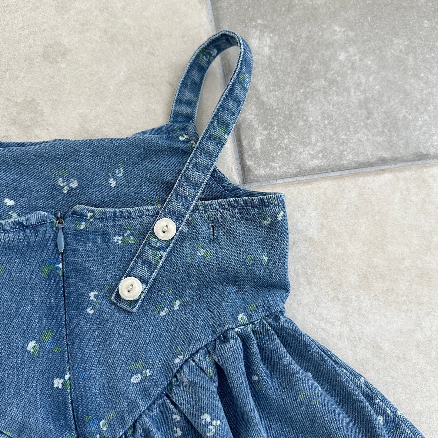ELLYMOLLY denim flower big pocket ops (90-145cm)