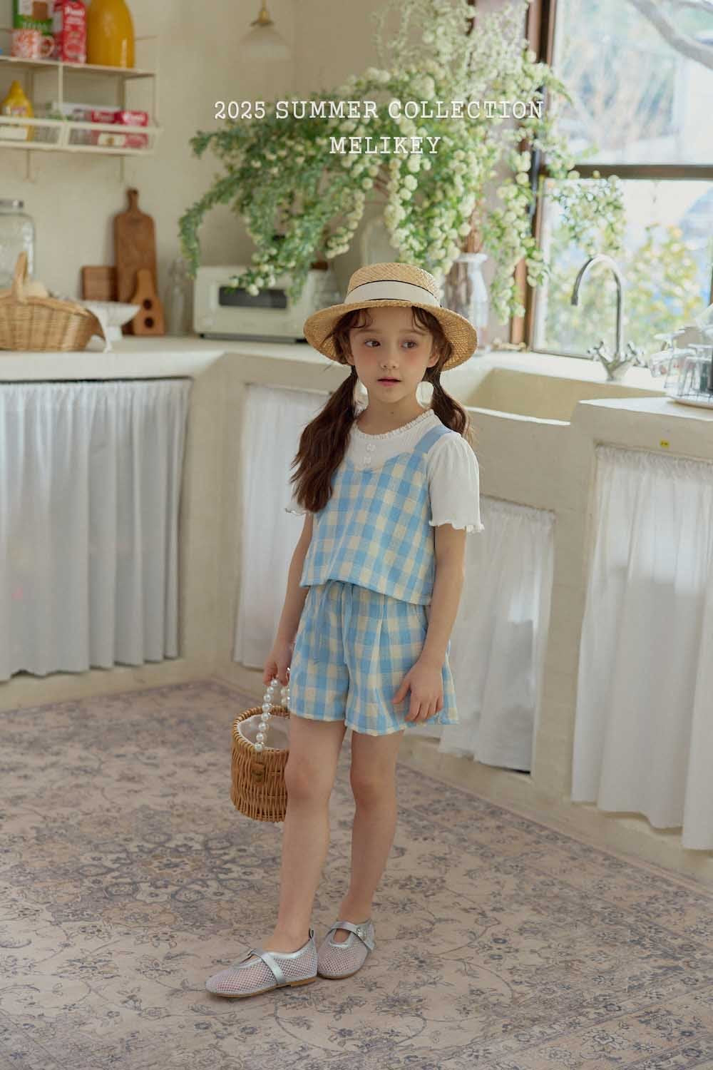melikey bread and check shorts (80-140cm)