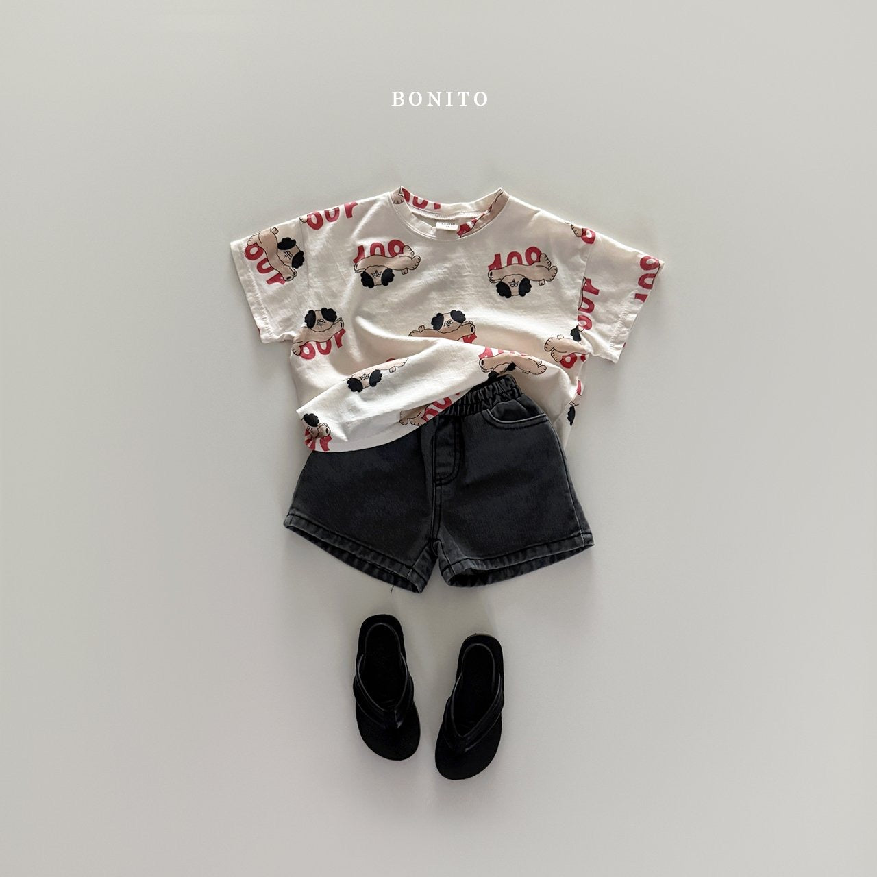 bonito dog pattern tee (70-140cm)
