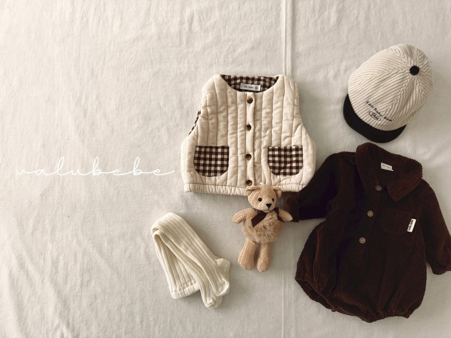 Valubebe 燈芯絨兔兔小標包屁衣 (3-18m)