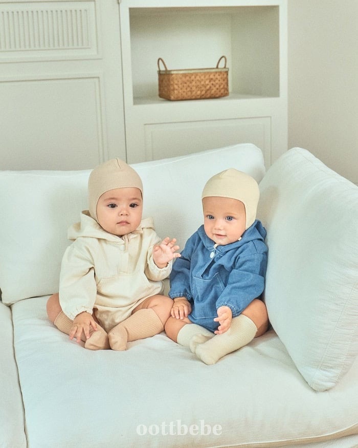 oottbebe stitch hood suit(3-12m)