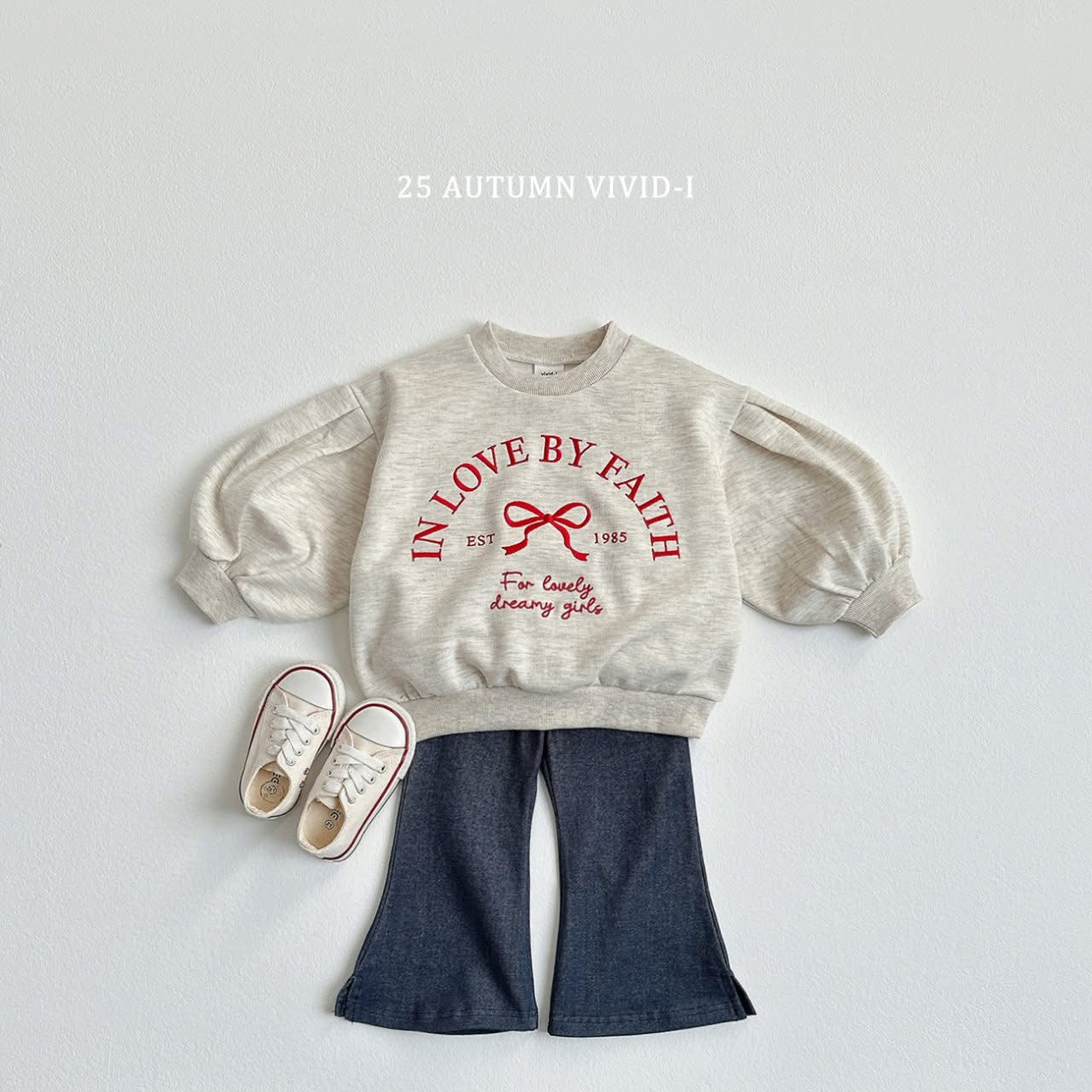 Vividi 牛仔木耳喇叭牛仔褲 (75-135cm)